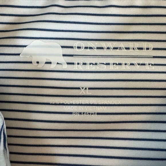 Onward Reserve UNC Tarheels Performance Golf Polo Men's XL White Blue Stripes - Picture 3 of 6